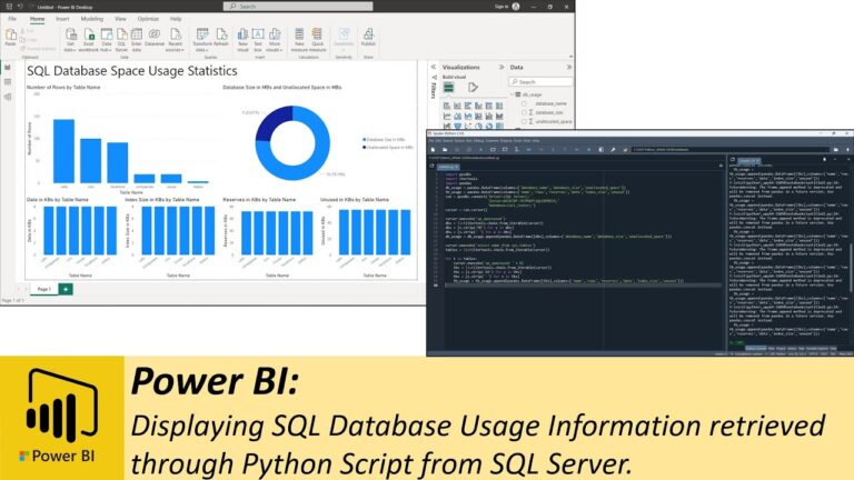 Displaying SQL Database Usage Information retrieved through Python Script from SQL Server