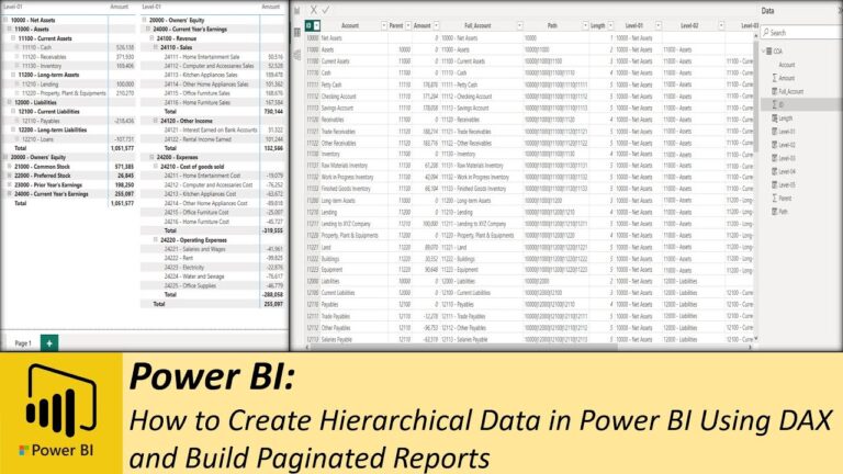 How to Create Hierarchical Data in Power BI Using DAX and Build Paginated Reports