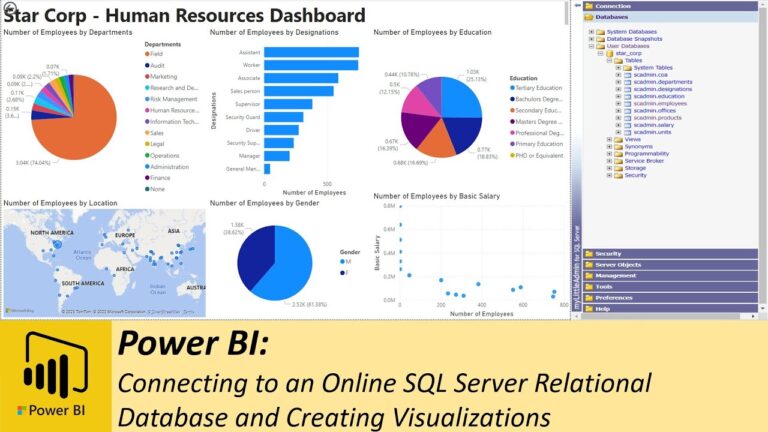 Connecting to an Online SQL Server Relational Database and Creating Visualizations