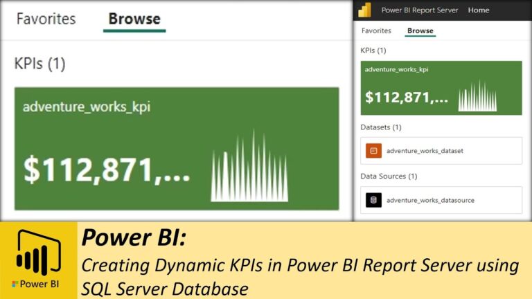 Creating Dynamic KPIs in Power BI Report Server using SQL Server Database