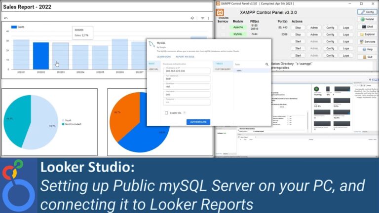Setting up Public mySQL Server on your PC, and connecting it to Looker Reports