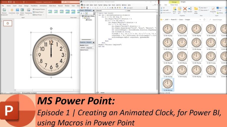 MS Power Point: The Clock – Episode 1 | Creating an Animated Clock, for Power BI, using Macros