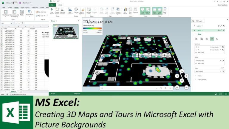 Creating 3D Maps and Tours in Microsoft Excel with Picture Backgrounds