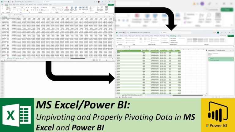 Unpivoting and Properly Pivoting Data in MS Excel and Power BI