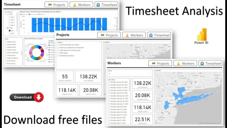 Timesheet Analysis | Construction Co. Example | Worker Hours Report | Project Management