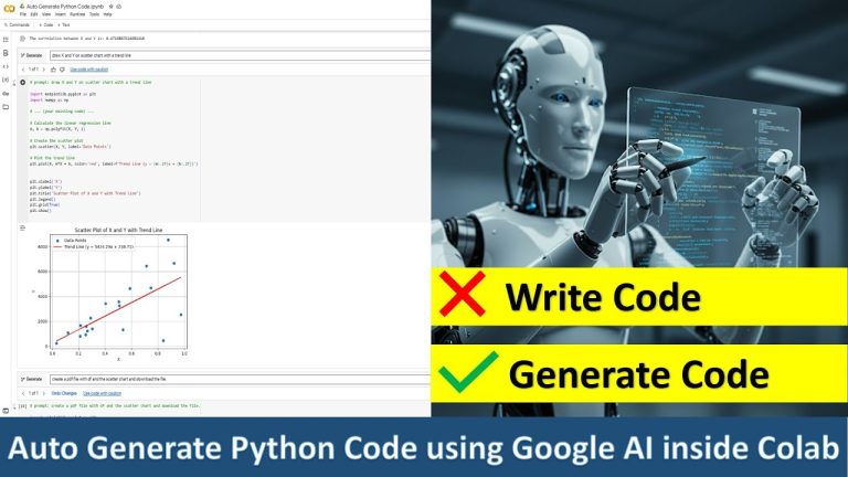 Google Colab: Auto Generate Python Code using Google AI inside Colab
