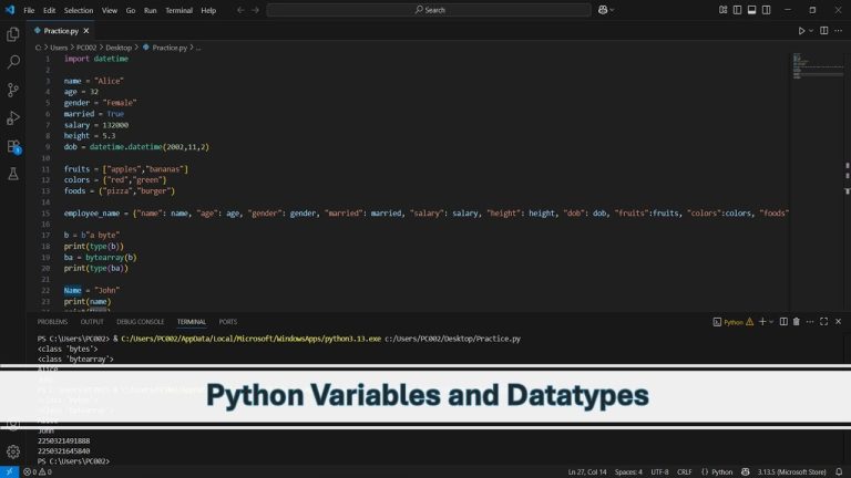 Understanding Variables & Data Types in Python