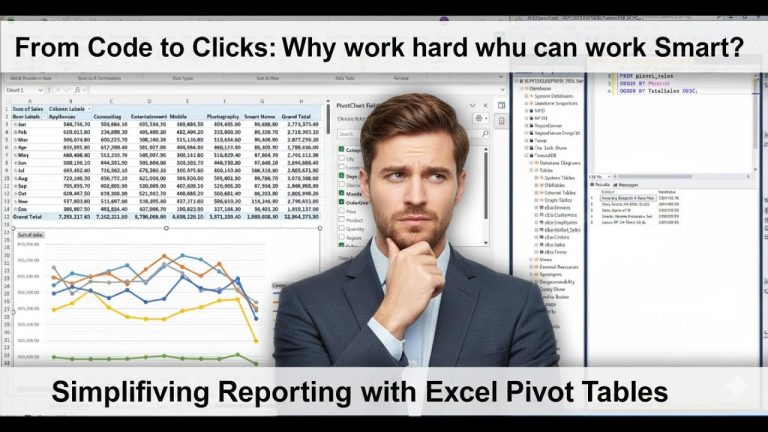 From Code to Clicks: Work hard or Smart? Simplifying Reporting with Excel Pivot Tables