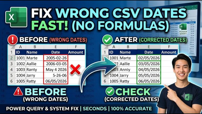 Excel: How to Correct Wrong Date Formats in Seonds without using Complex Forumulas and Methods.